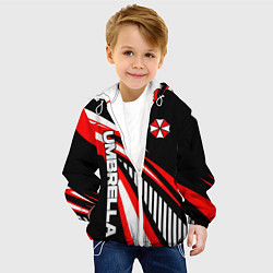 Куртка с капюшоном детская Красный спортивный - Umbrella, цвет: 3D-белый — фото 2