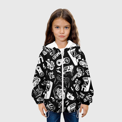 Детская куртка Retro gamer pattern / 3D-Белый – фото 3