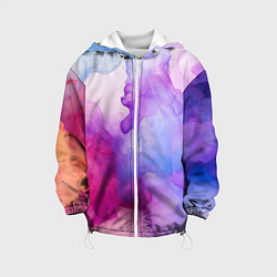 Куртка с капюшоном детская Цветная дымка, цвет: 3D-белый