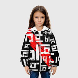 Куртка с капюшоном детская Ы, паттерн, цвет: 3D-белый — фото 2