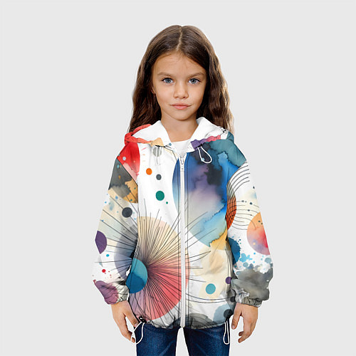 Детская куртка Красочная экспрессивная абстракция / 3D-Белый – фото 3