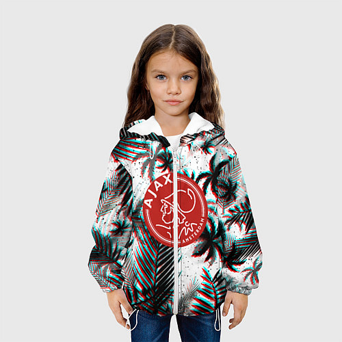 Детская куртка Ajax тропики глитч / 3D-Белый – фото 3