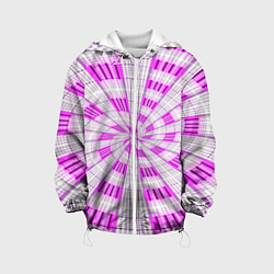 Куртка с капюшоном детская Pink spiral, цвет: 3D-белый