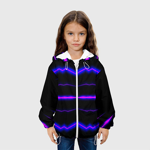 Детская куртка Color multicoloured neon stripes / 3D-Белый – фото 3