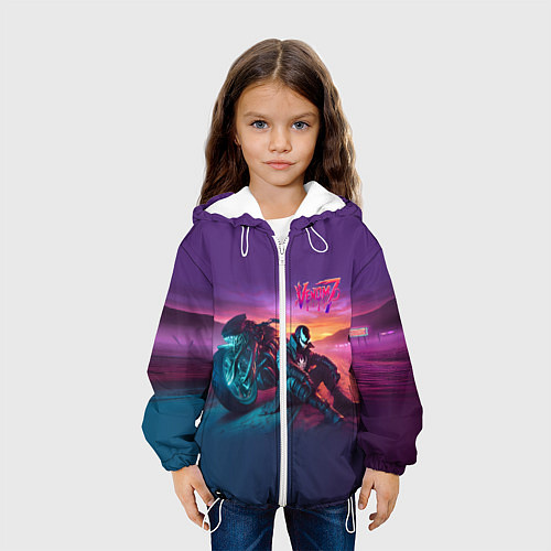 Детская куртка Venom near his motorcycle - ai art fantasy / 3D-Белый – фото 3