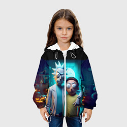 Куртка с капюшоном детская Rick with Morty - halloween night, цвет: 3D-белый — фото 2