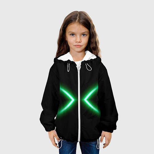 Детская куртка Neon green lines / 3D-Белый – фото 3