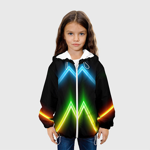 Детская куртка Neon multicolored lines / 3D-Белый – фото 3