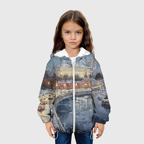 Детская куртка Новогодние праздники в Москве / 3D-Белый – фото 3