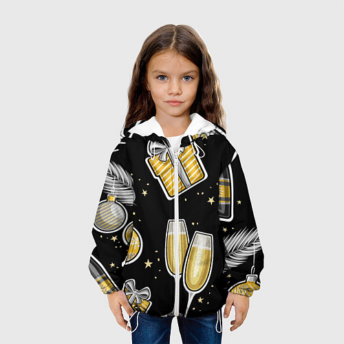 Детская куртка Новогодний вайб / 3D-Белый – фото 3