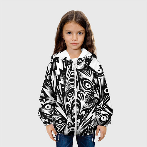 Детская куртка Lightnings and faces - ai art fantasy / 3D-Белый – фото 3