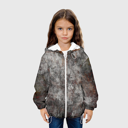Детская куртка Абстракция - gray stone / 3D-Белый – фото 3