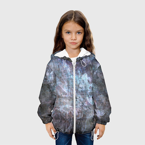 Детская куртка Абстракция - gray-blue hurricane / 3D-Белый – фото 3