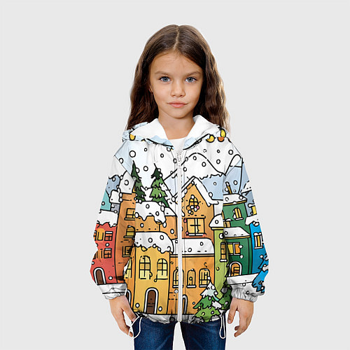 Детская куртка Новогодний снегопад / 3D-Белый – фото 3