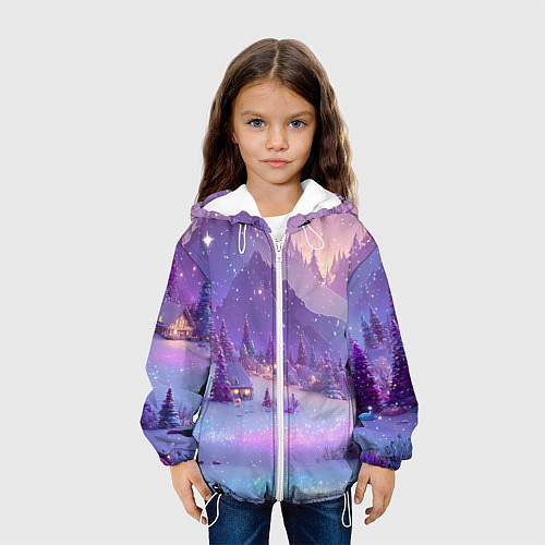 Детская куртка Новогодняя магическая атмосфера / 3D-Белый – фото 3