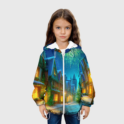 Детская куртка Праздничный новогодний салют / 3D-Белый – фото 3