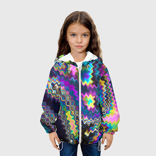 Детская куртка Абстракция переливы / 3D-Белый – фото 3