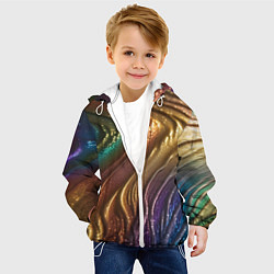 Куртка с капюшоном детская Сморщенные складочки жидкости, цвет: 3D-белый — фото 2