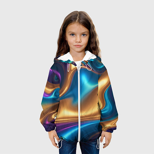 Детская куртка Сплавы разноцветные / 3D-Белый – фото 3