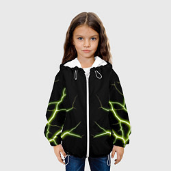 Куртка с капюшоном детская Color green black, цвет: 3D-белый — фото 2