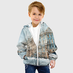 Куртка с капюшоном детская Снежный день в Санкт-Петербурге, цвет: 3D-белый — фото 2