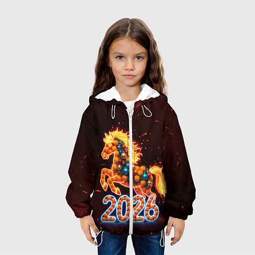 Детская куртка Праздничная лошадь / 3D-Белый – фото 3