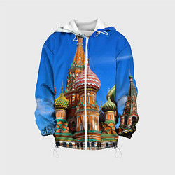 Куртка с капюшоном детская Храм Василия Блаженного, цвет: 3D-белый