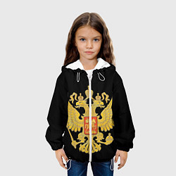 Куртка с капюшоном детская Герб России: золото, цвет: 3D-белый — фото 2