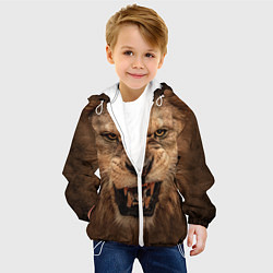 Куртка с капюшоном детская Взгляд льва, цвет: 3D-белый — фото 2