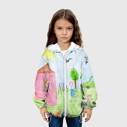 Куртка с капюшоном детская Детские рисунки, цвет: 3D-белый — фото 2
