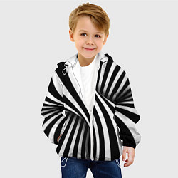 Куртка с капюшоном детская Оптические иллюзии, цвет: 3D-белый — фото 2