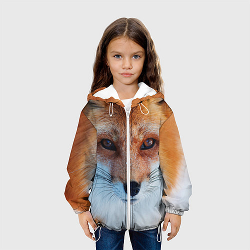 Детская куртка Взгляд лисы / 3D-Белый – фото 3