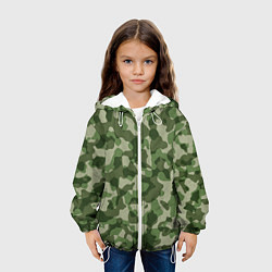 Куртка с капюшоном детская Хаки, цвет: 3D-белый — фото 2