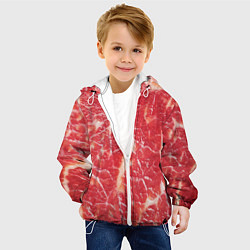 Куртка с капюшоном детская Мясо, цвет: 3D-белый — фото 2