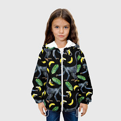 Куртка с капюшоном детская Обезьянки и бананы, цвет: 3D-белый — фото 2