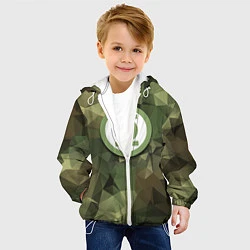 Куртка с капюшоном детская Зеленый фонарь: камуфляж, цвет: 3D-белый — фото 2