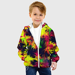 Куртка с капюшоном детская Кислотный взрыв, цвет: 3D-белый — фото 2