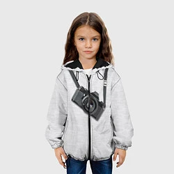 Куртка с капюшоном детская Фотоаппарат на груди, цвет: 3D-черный — фото 2