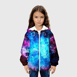 Куртка с капюшоном детская Голубая вселенная, цвет: 3D-белый — фото 2