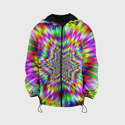 Куртка с капюшоном детская Спектральная иллюзия, цвет: 3D-черный