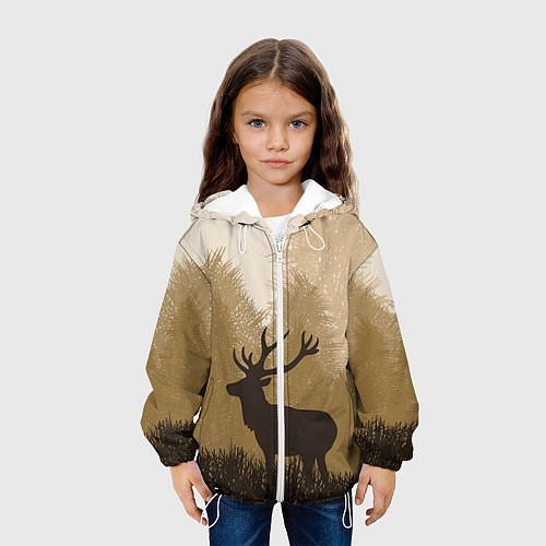 Детская куртка Олень на охоте / 3D-Белый – фото 3