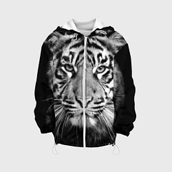 Куртка с капюшоном детская Красавец тигр, цвет: 3D-белый
