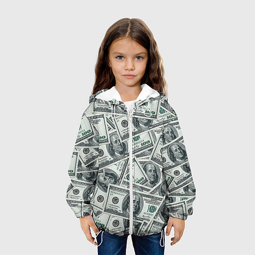 Детская куртка Банкноты / 3D-Белый – фото 3