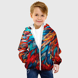 Куртка с капюшоном детская Перья, цвет: 3D-белый — фото 2