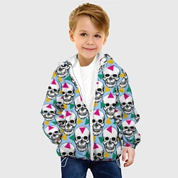 Куртка с капюшоном детская Черепки, цвет: 3D-белый — фото 2