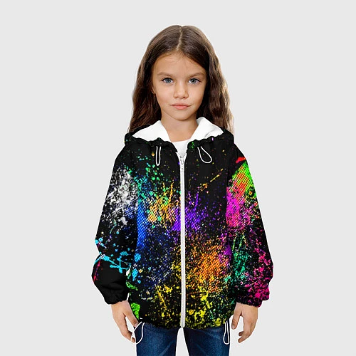 Детская куртка Брызги красок / 3D-Белый – фото 3