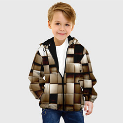 Куртка с капюшоном детская Кубики, цвет: 3D-черный — фото 2