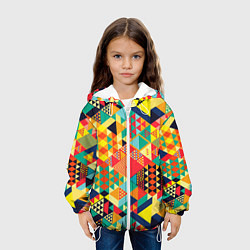 Куртка с капюшоном детская Геометрия, цвет: 3D-белый — фото 2
