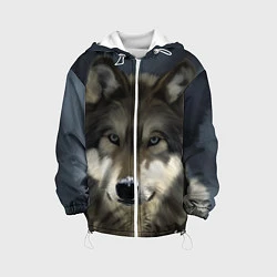 Куртка с капюшоном детская Зимний волк, цвет: 3D-белый