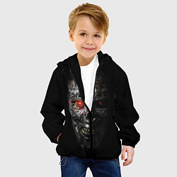 Куртка с капюшоном детская Terminator Skull, цвет: 3D-черный — фото 2